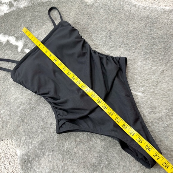 NWT Shade & Shore Black HIgh Leg Cheeky Swimsuit - Picture 11 of 12